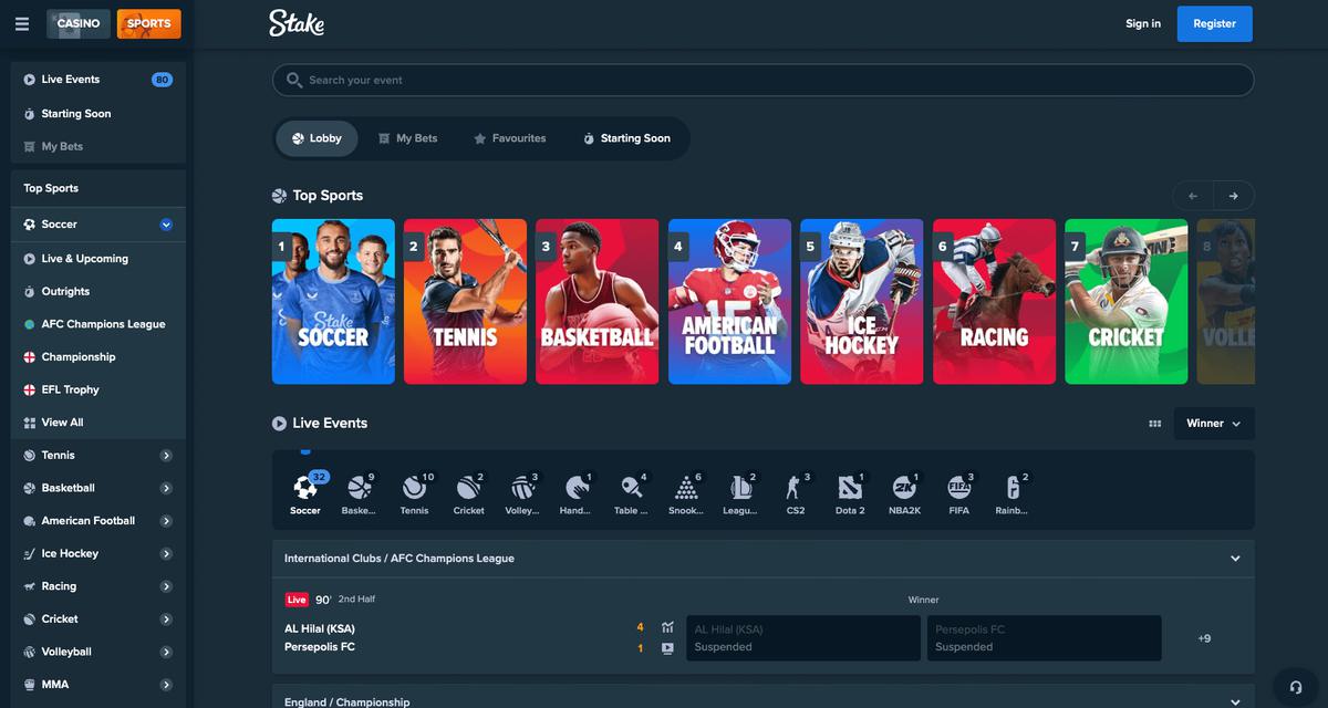 Stake homepage screenshot