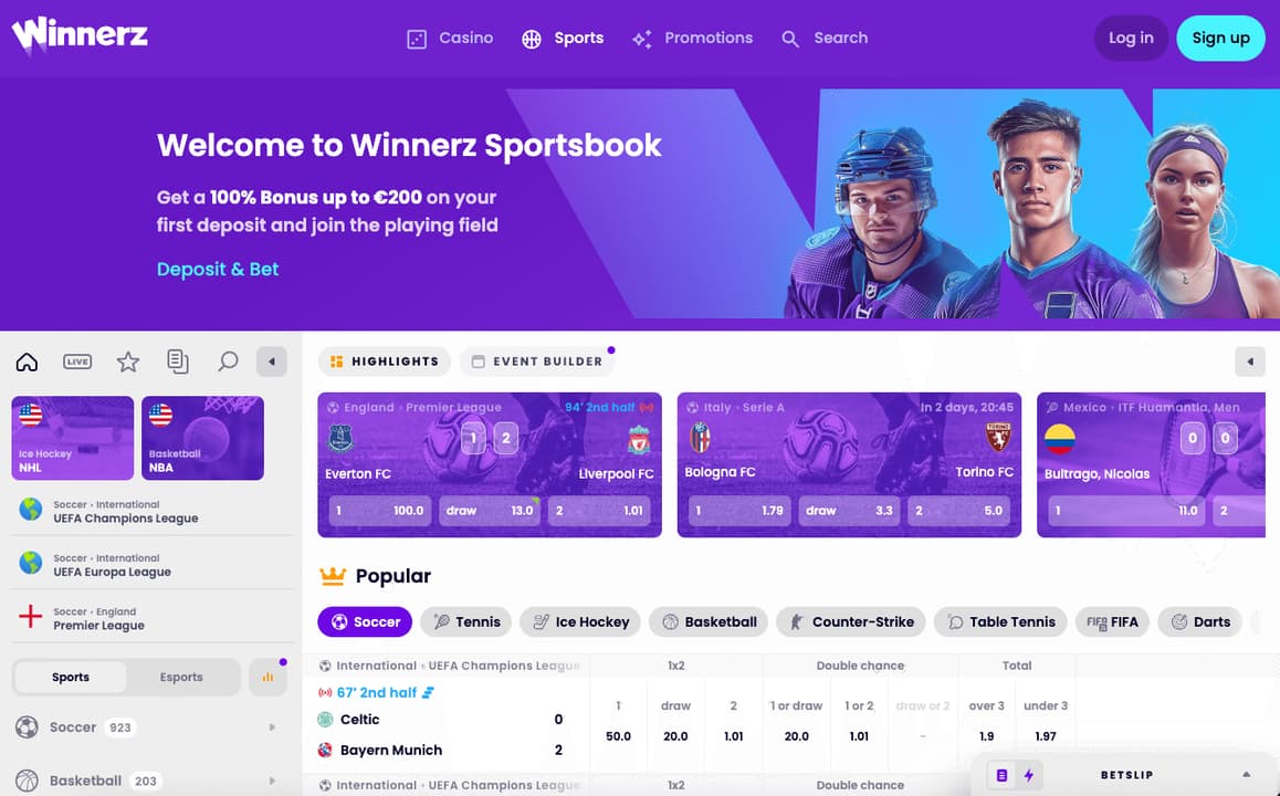 Winnerz Estonia homepage screenshot