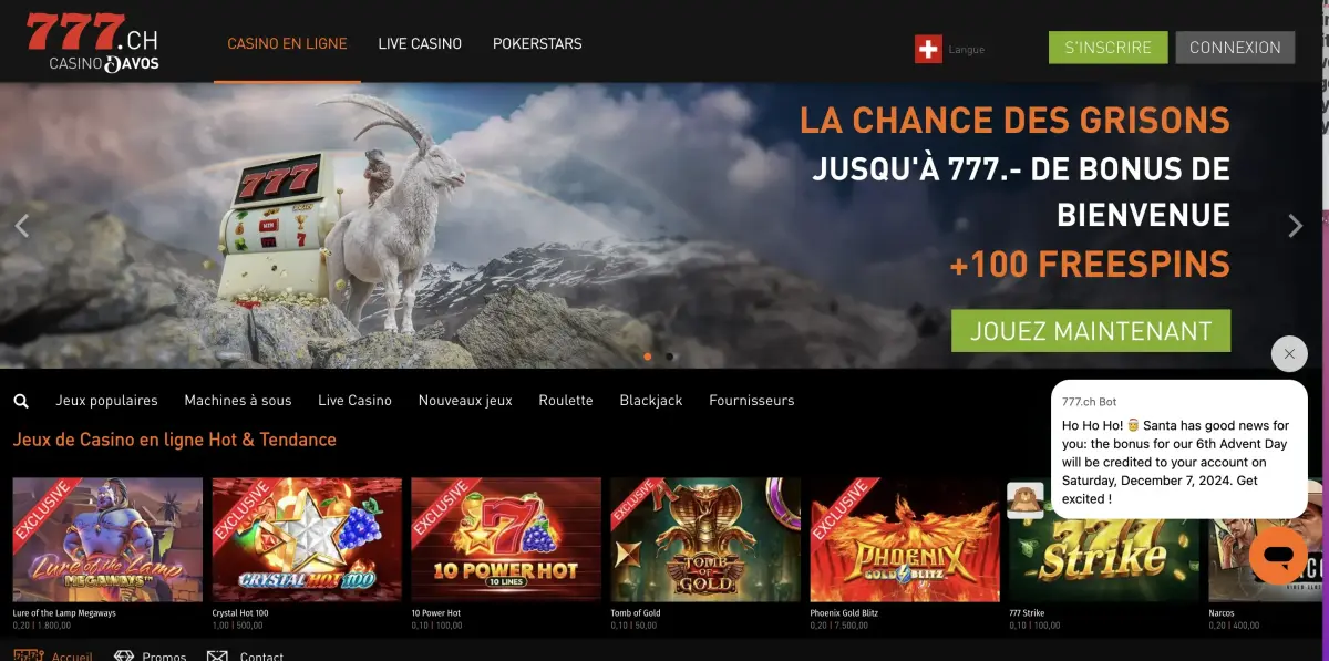 Capture décran 777casino