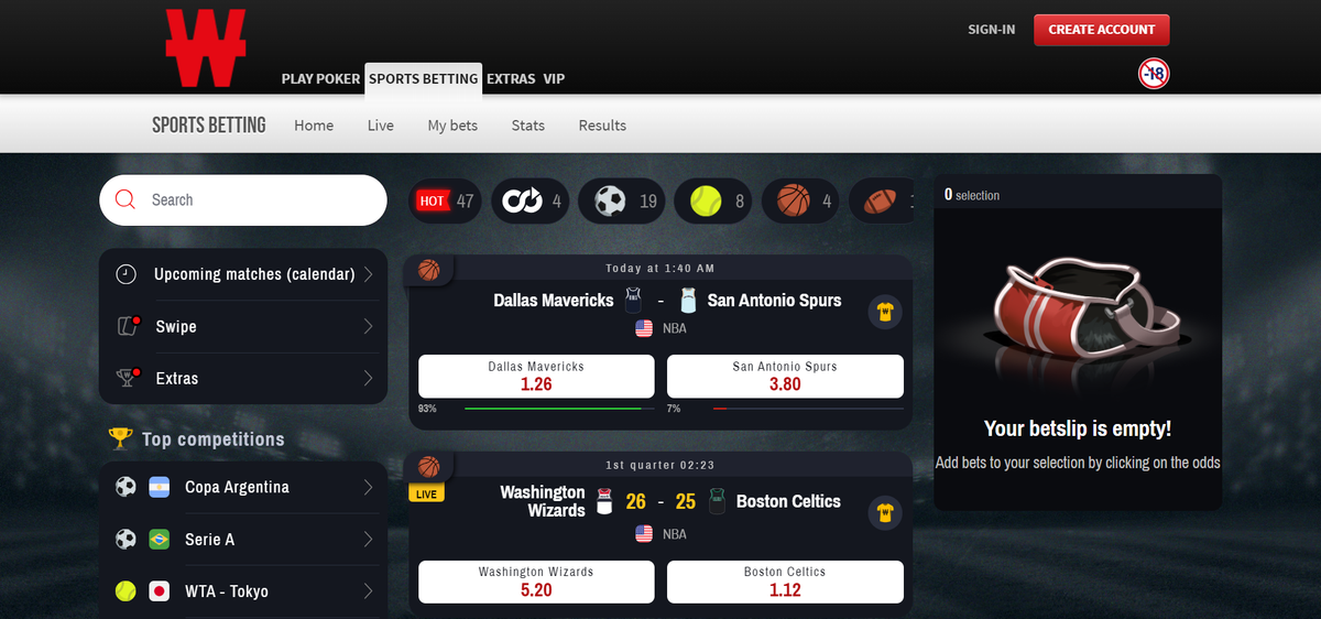 Winamax france homepage screenshot